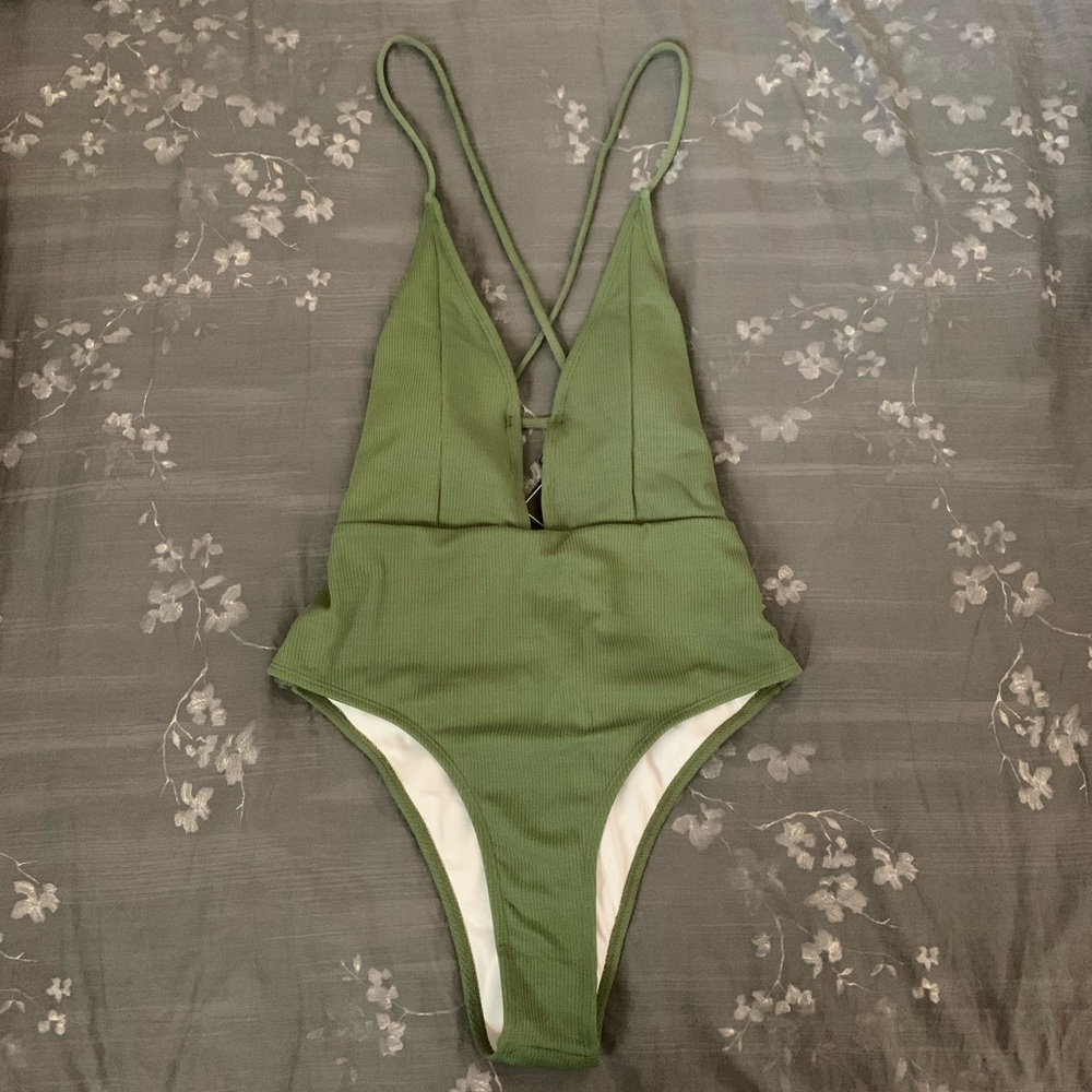 NEVER WORN—Green / Olive One Piece Swim Suit